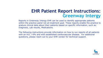 EHR Patient Report Instructions: Greenway Intergy