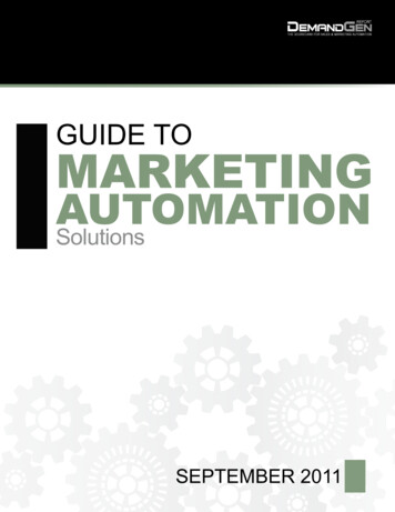 GUIDE TO MARKETING AUTOMATION