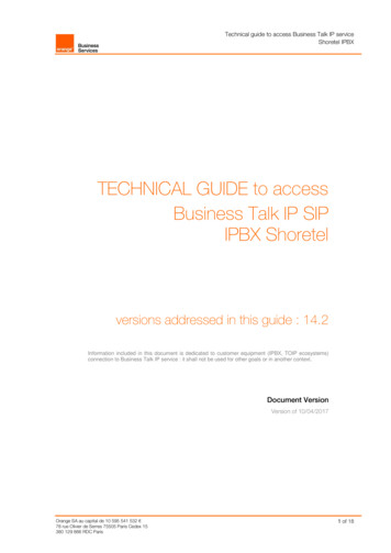 Business Talk IP SIP - Technical Guide Shoretel 14