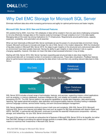 Why Dell EMC Storage For Microsoft SQL Server