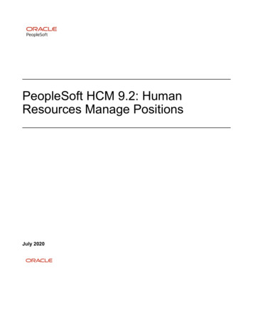 PeopleSoft HCM 9.2: Human Resources Manage Positions