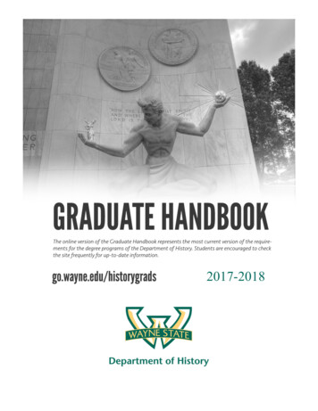 Graduate Handbook History 2017-2018 - Clas.wayne.edu