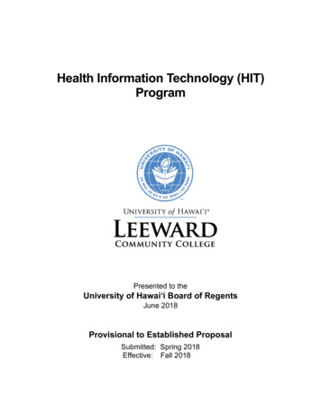 Health Information Technology (HIT) Program