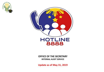 Update As Of May 31, 2019