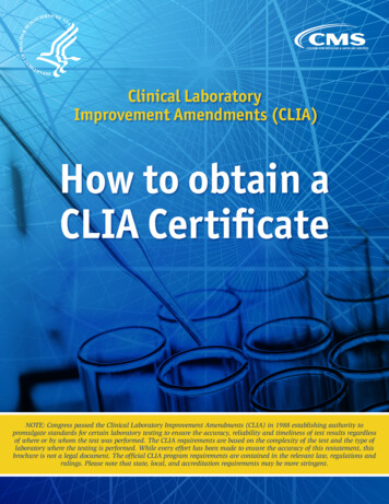 How To Obtain A CLIA Certificate - CMS
