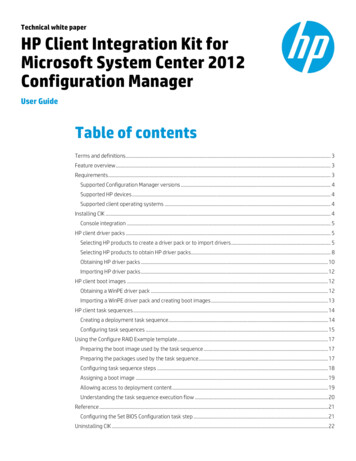 Technical White Paper HP Client Integration Kit For .