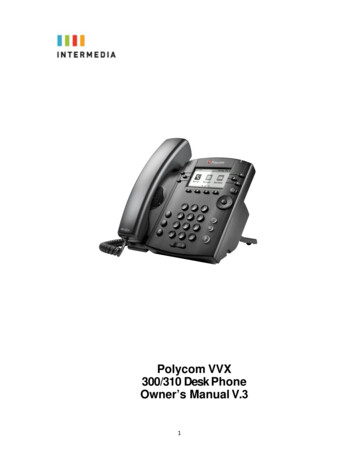 Polycom VVX 300/310 Desk Phone Owner’s Manual V