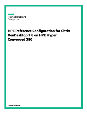 HPE Reference Configuration For Citrix XenDesktop 7.8 On .