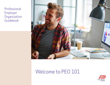Welcome To PEO 101 - Adp 