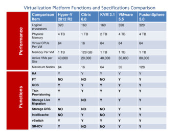 Virtualization Platform Functions And Specifications .