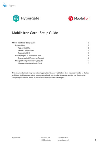 Mobile Iron Core - Setup Guide - Hypergate