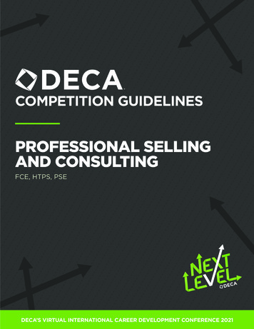PROFESSIONAL SELLING AND CONSULTING - DECA