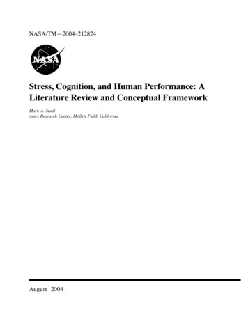 Stress, Cognition, And Human Performance: A Literature .