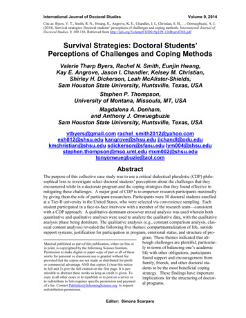 Survival Strategies: Doctoral Students’ Perceptions Of .