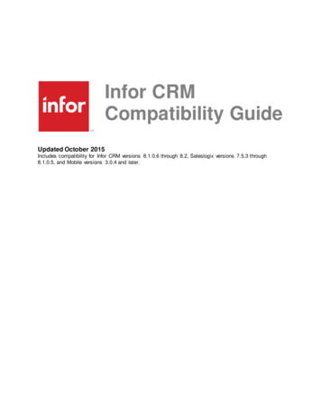 Infor CRM Compatibility Guide