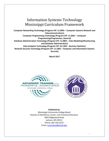 Information Systems Technology Mississippi Curriculum .