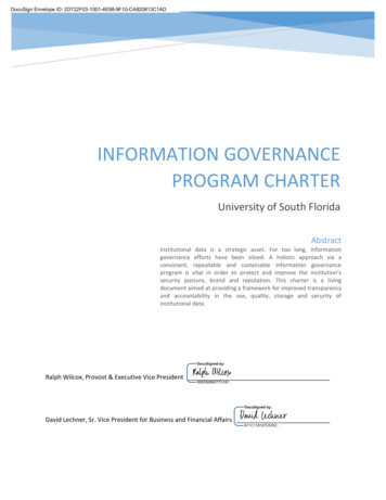 INFORMATION GOVERNANCE PROGRAM CHARTER