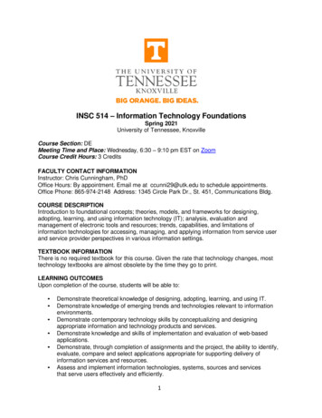 INSC 514 Information Technology Foundations