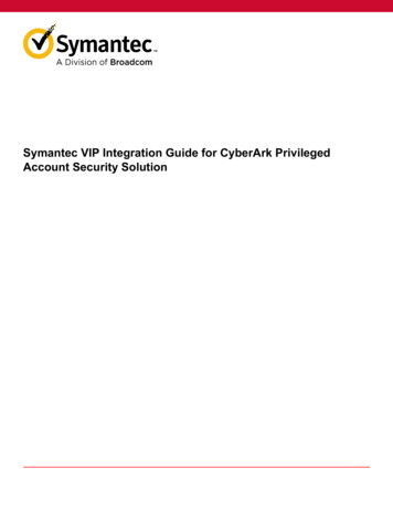 Account Security Solution Symantec VIP Integration Guide .
