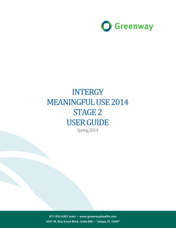 Vitera Intergy Meaningful Use Edition 8.0 User Guide