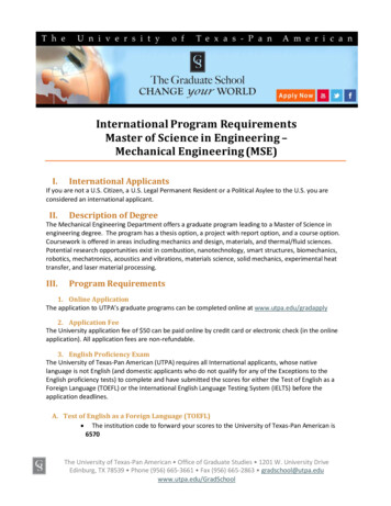 International Program Requirements . - UTRGV Faculty Web