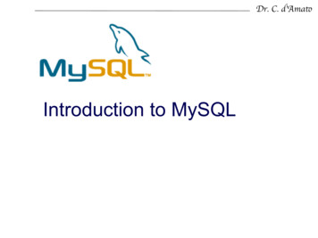 Introduction To MySQL