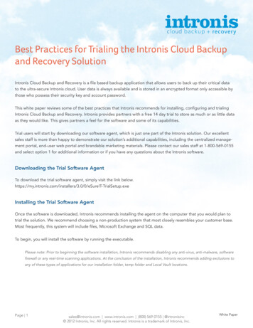 Best Practices For Trialing The Intronis Cloud Backup And .
