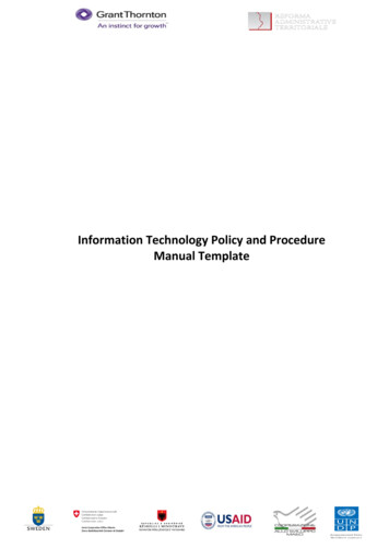 Information Technology Policy And Procedure Manual Template