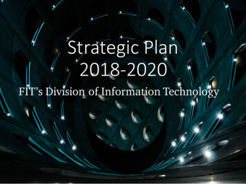 Strategic Plan 2018-2020 - FIT Information Technology