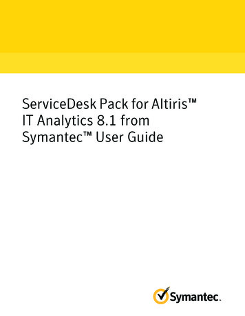 ServiceDeskPackforAltiris IT Analytics 8.1 From Symantec .