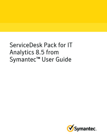ServiceDesk Pack For IT Analytics 8.5 From Symantec User Guide
