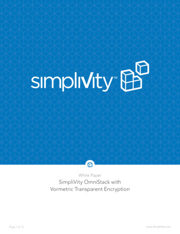 White Paper SimpliVity OmniStack With Vormetric .