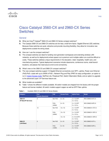 Cisco Catalyst 3560-CX And 2960-CX Series Switches