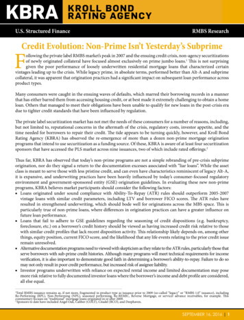 Credit Evolution: Non-Prime Isn’t Yesterday’s Subprime