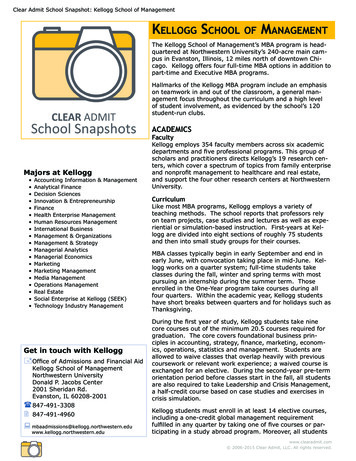 Clear Admit School Snapshot: Kellogg School Of Management .
