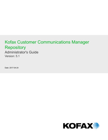 Kofax Customer Communications Manager Repository .
