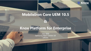 MobileIron Core UEM 10.5 Knox Platform For Enterprise