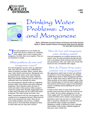 L-5451 Drinking Water Problems: Iron And Manganese