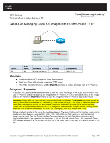 Lab 8.4.3b Managing Cisco IOS Images With ROMMON And TFTP
