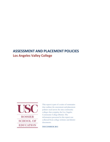 ASSESSMENT AND PLACEMENT POLICIES