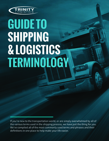 GUIDE TO SHIPPING & LOGISTICS TERMINOLOGY