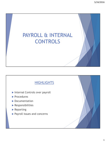 PAYROLL & INTERNAL CONTROLS - IN.gov