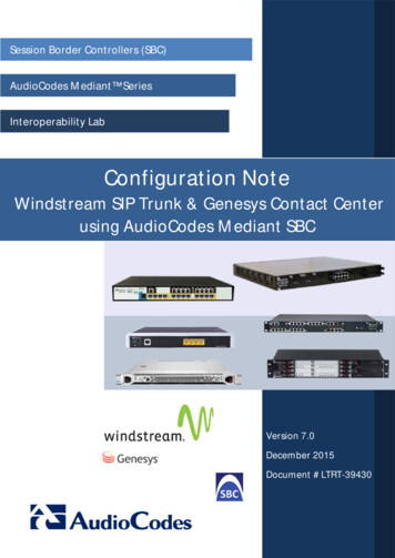 Windstream SIP Trunk With Genesys Contact Center