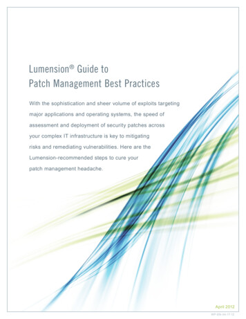 Lumension Guide To Patch Management Best Practices