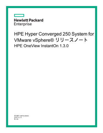HPE Hyper Converged 250 System For VMware VSphereR 