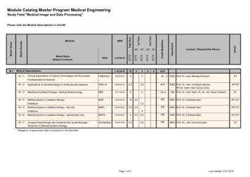 Module Catalog Master Program Medical Engineering - FAU