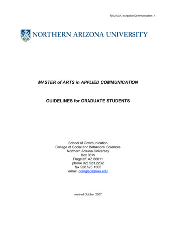 MASTER Of ARTS In APPLIED COMMUNICATION . - 