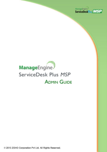 ManageEngine ServiceDesk Plus MSP :: Admin Guide