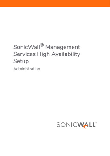 Management Services High Availability Setup - SonicWall