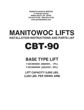 MANITOWOC CBT-90 PARTS - Panzitta Sales